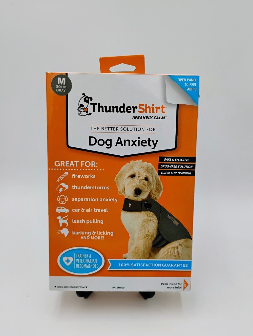 Thundershirt Solid Gray Calming Dog Shirt For Anxiety Size Medium